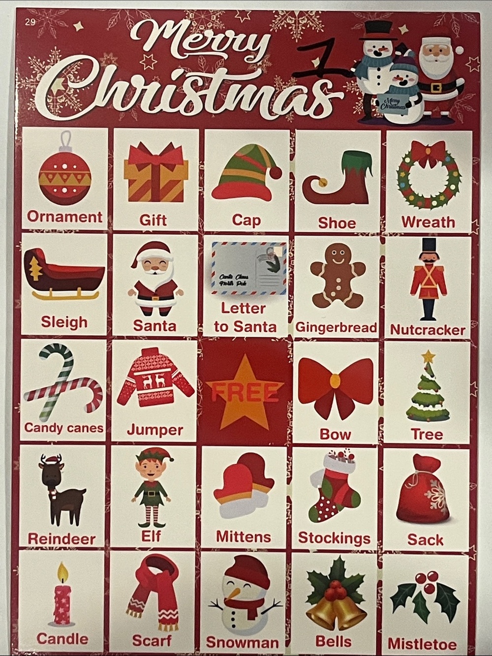 Play Christmas BINGO